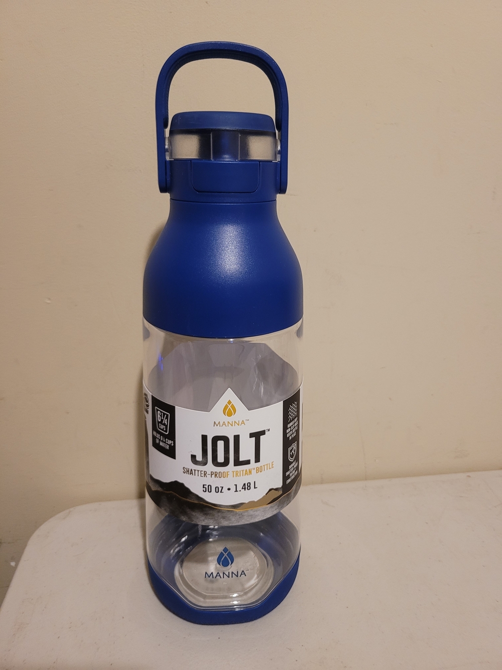 Anna Blue-Accent Clear Water Bottle